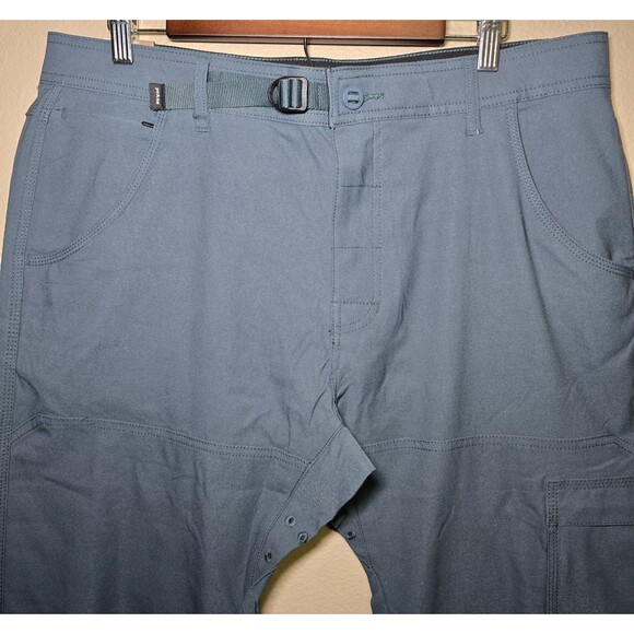 prAna Stretch Zion Slim Pant 2 Men’s 36x32 Grey Blue Water Repellent Hiking New - Picture 6 of 13